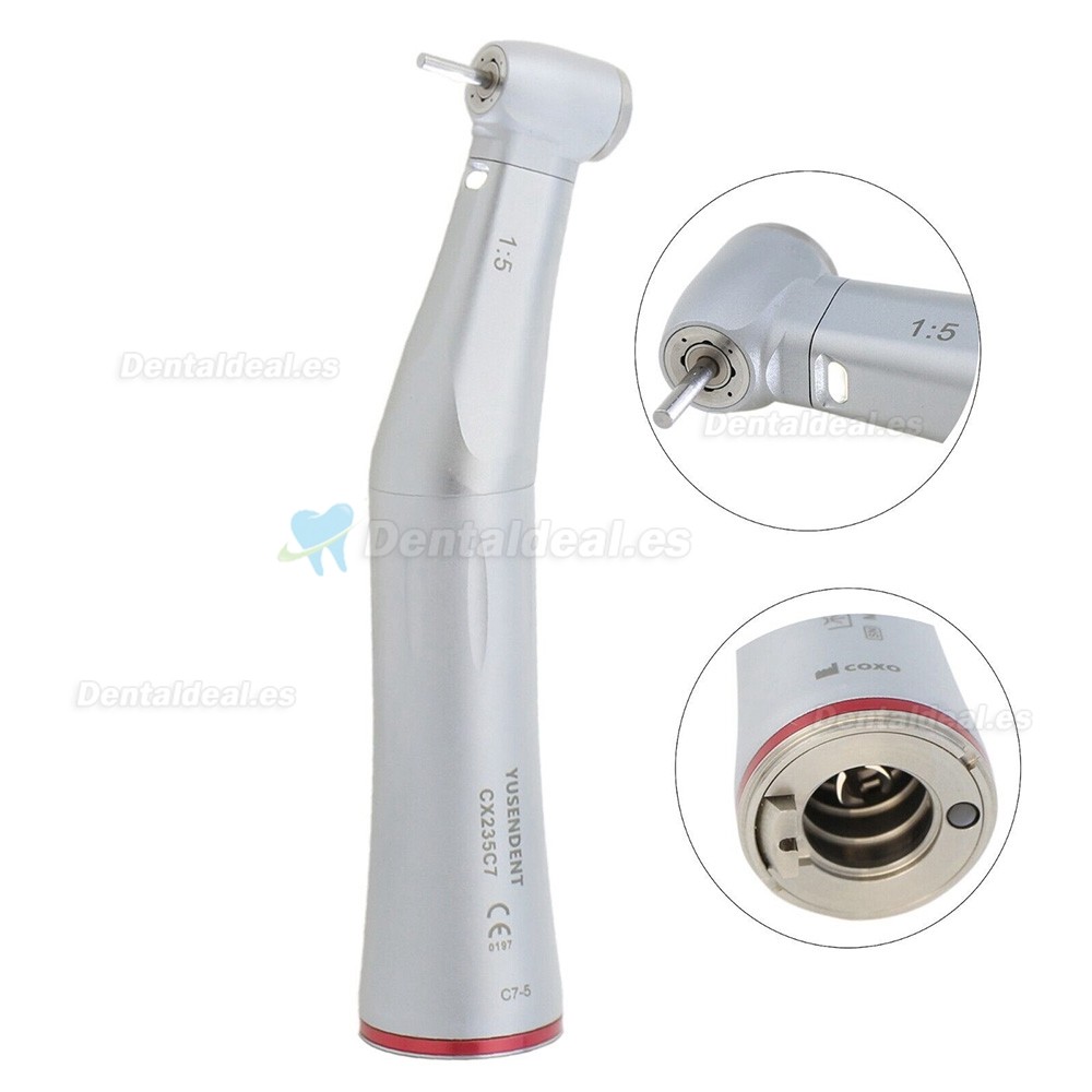 YUSENDENT COXO C PUMA Micro motor eléctrico dental +1: 5 fibra óptica contra ángulo CX235 C7-5